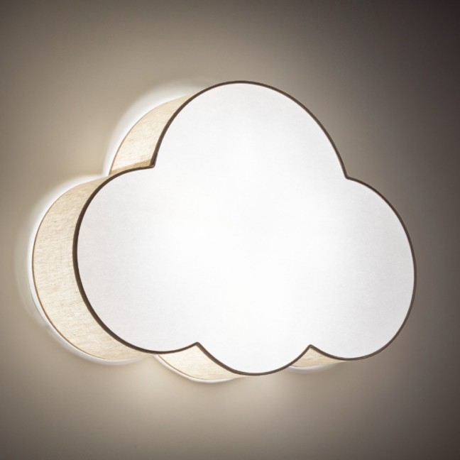 Beżowa chmurka – lniany plafon sufitowy dla dzieci Cloud 4