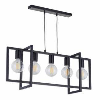 Czarny żyrandol LoftBlock 5 w stylu loftowym do kuchni od Ardant Studio