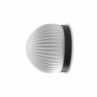 Mały czarny kinkiet Roi z ozdobnym szkłem