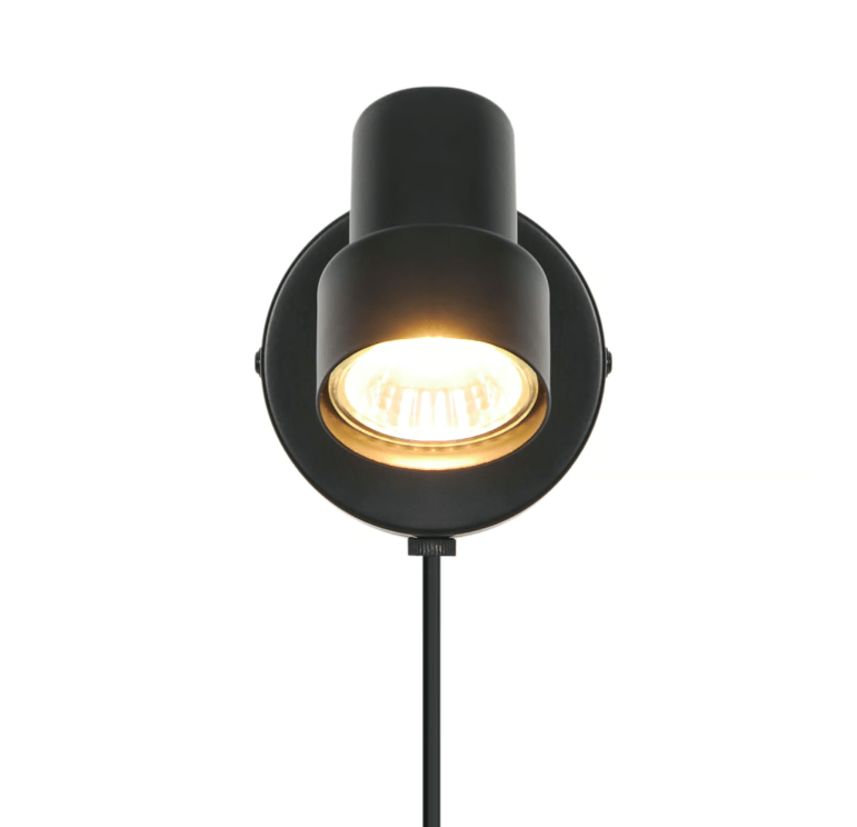 Ruchomy reflektor ścienny Boston w kolorze czarnym – regulowany kinkiet