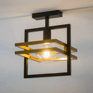 Elegancki i minimalistyczny plafon HexaBlock w czarno-złotej kolorystyce