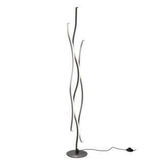 Nowoczesna czarno-srebrna lampa podłogowa Blaze LED