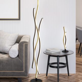 Nowoczesna czarno-złota lampa stojąca Blaze LED