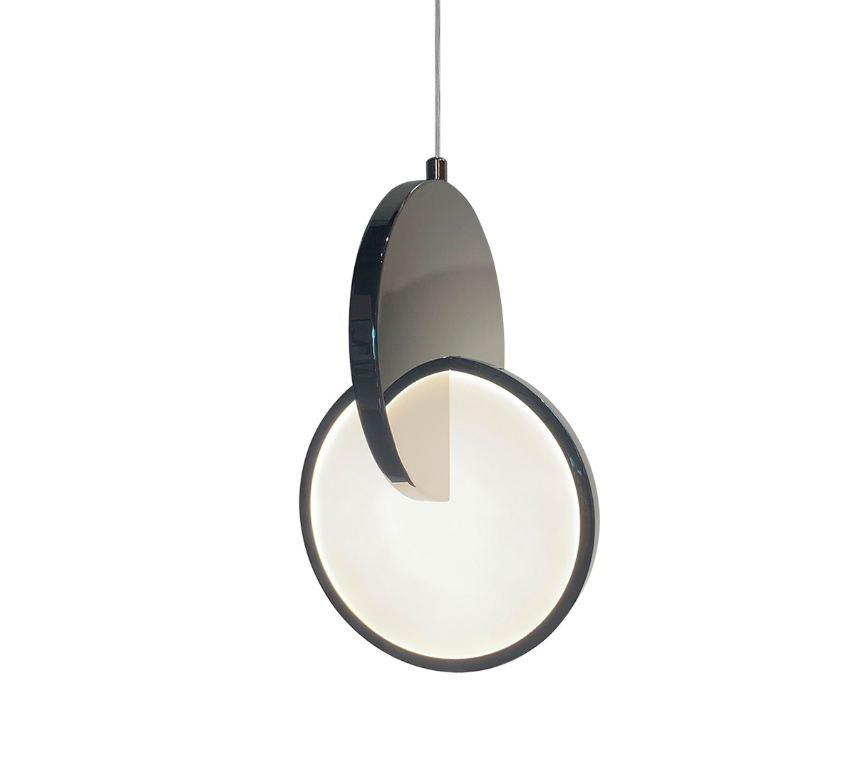 Nowoczesna lampa wiszaca Circlo LED 2 srebrne dyski