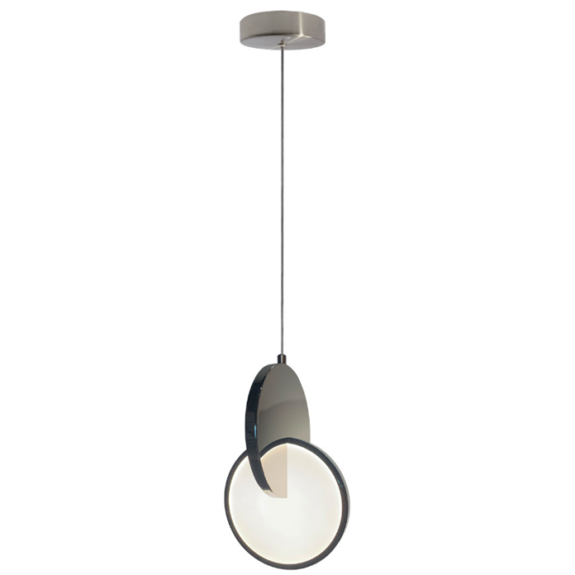 Stylowa wisząca lampa Circlo LED z dwoma srebrnymi okręgami