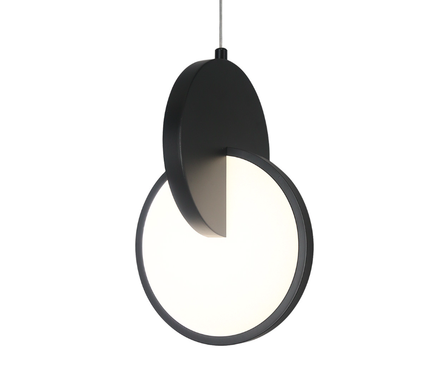 Nowoczesna wisząca lampa Circlo LED z dwoma czarnymi dyskami