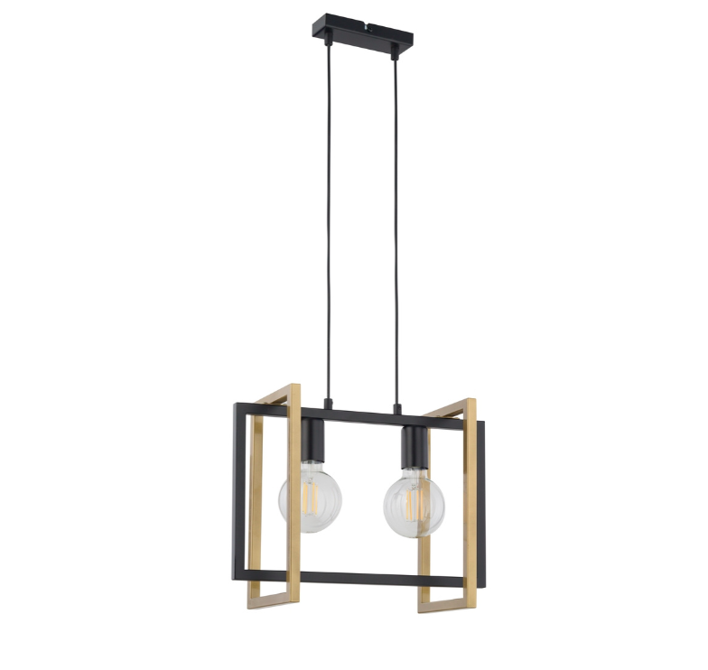 Nowoczesna, czarno-złota lampa wisząca LoftBlock 2