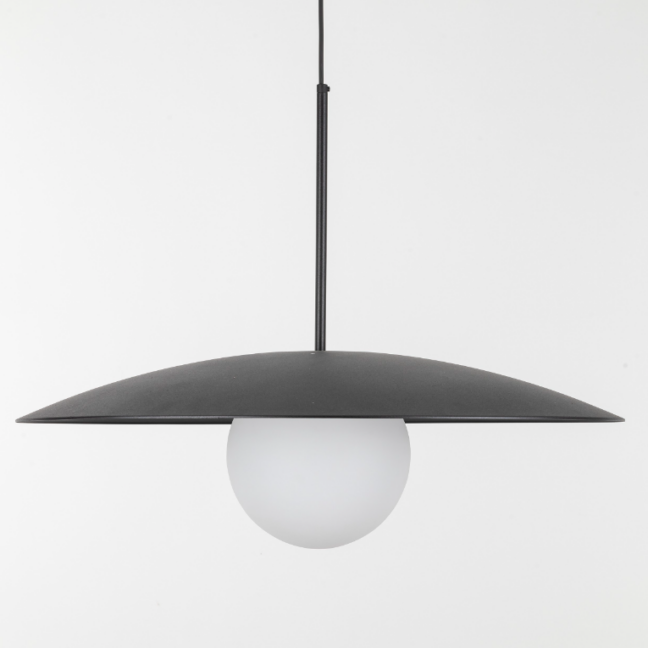 Nowoczesna czarna lampa wisząca Sabia o średnicy 65 cm