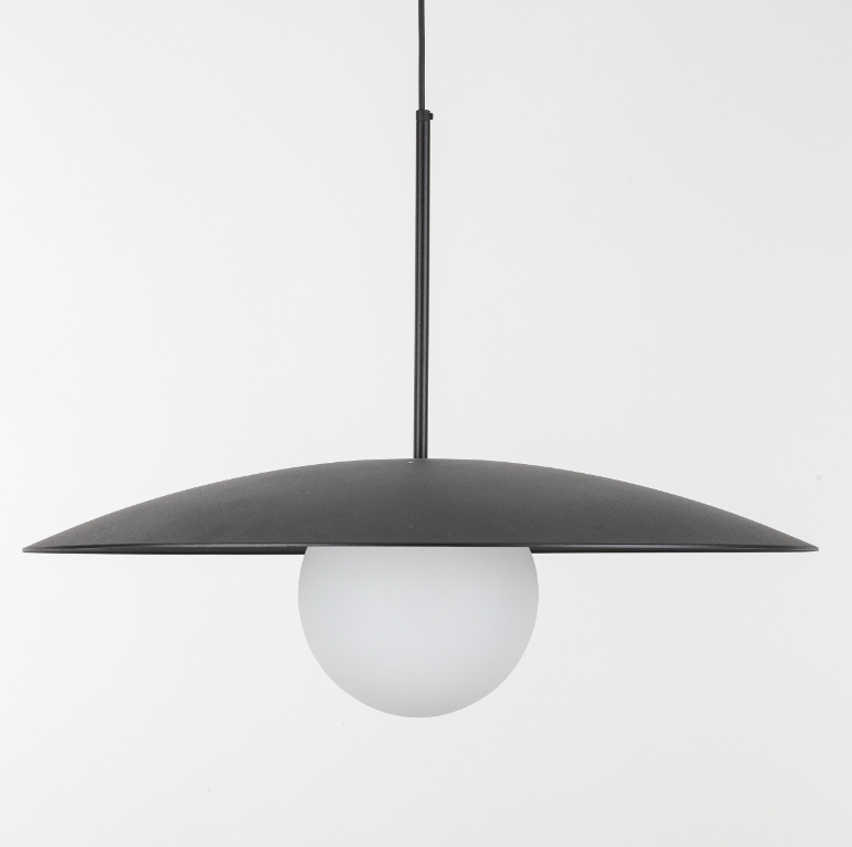 Nowoczesna czarna lampa wisząca Sabia o średnicy 65 cm