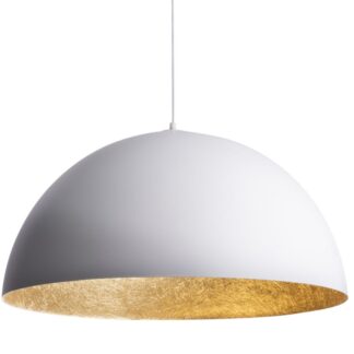 Stylowa lampa wisząca Sferoma 35 w biało-złotym wykończeniu