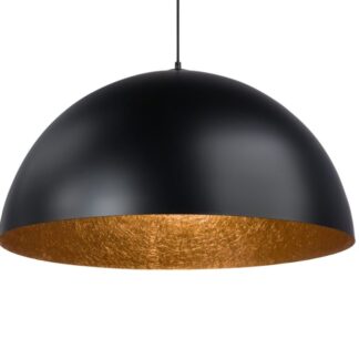 Czarno-miedziana, nowoczesna lampa wisząca Sferoma 50