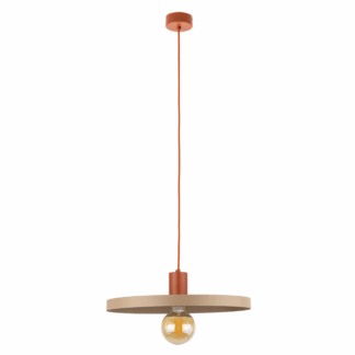 Stylowa lampa wisząca Sila 40 w odcieniach beżu i cegły