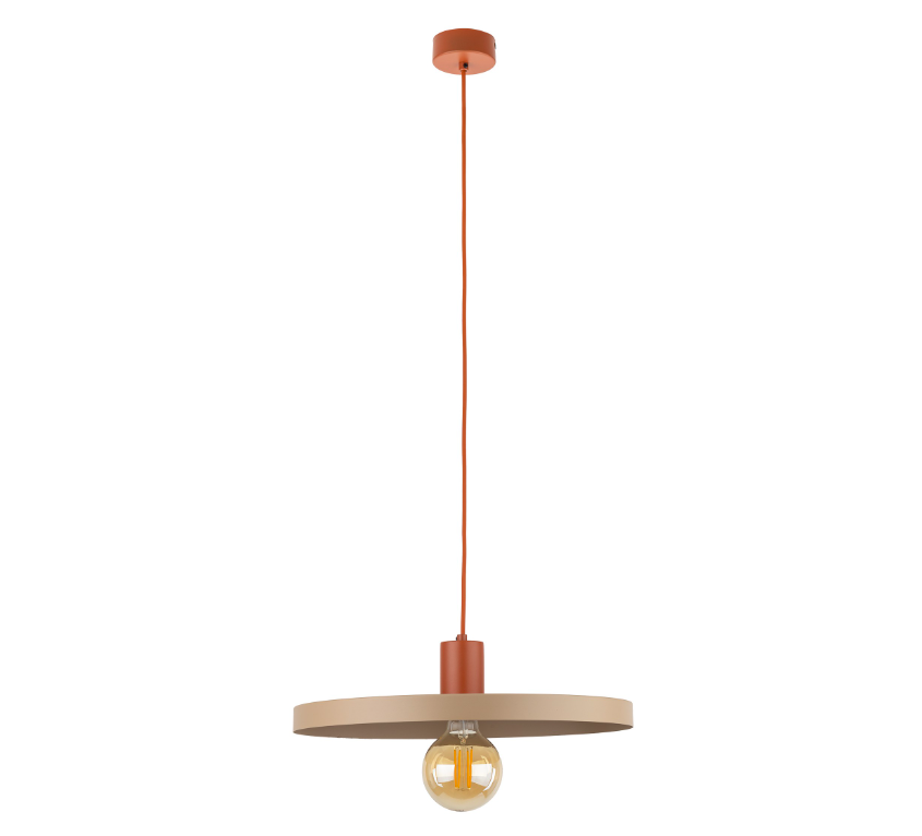 Stylowa lampa wisząca Sila 40 w odcieniach beżu i cegły