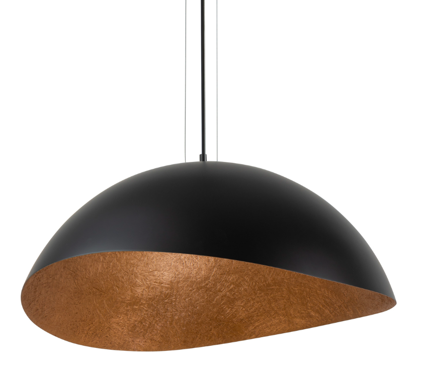 Nowoczesny, czarno-miedziany żyrandol Velaris 48