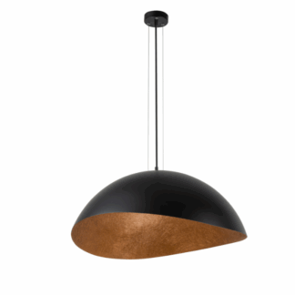 Nowoczesny, czarno-miedziany żyrandol Velaris 48