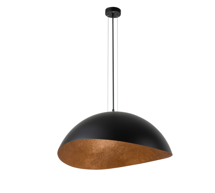 Nowoczesny, czarno-miedziany żyrandol Velaris 48