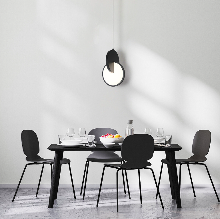 Nowoczesna wisząca lampa Circlo LED z dwoma czarnymi dyskami