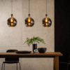 Lampa wisząca Julius 3 z nowoczesnymi dymionymi kloszami