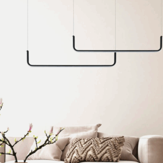 Nowoczesna czarna liniowa lampa wisząca Malawi Basic LED CCT