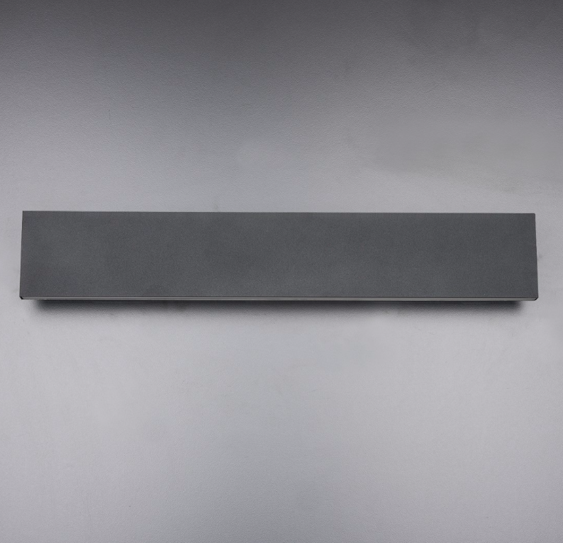 Nowoczesny kinkiet LED Concha w antracytowym kolorze, idealny na korytarz, moc 2x9W