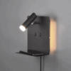 Nowoczesny czarny kinkiet Element LED z podświetleniem i portem USB