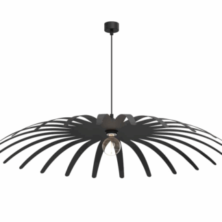 Nowoczesny czarny żyrandol Spino 95 zachwyca dekoracyjnym efektem światła