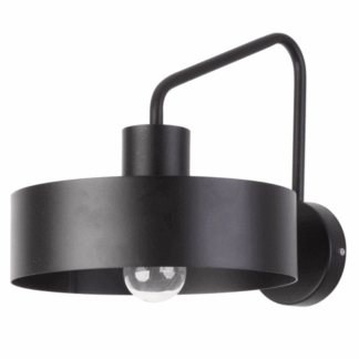 Nowoczesny kinkiet Eiffla z szerokim czarnym kloszem