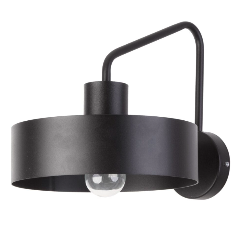 Nowoczesny kinkiet Eiffla z szerokim czarnym kloszem