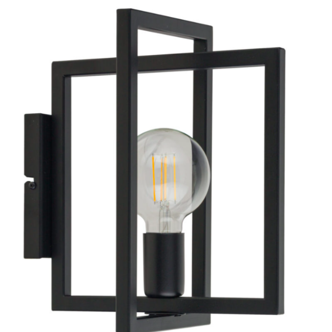 Nowoczesna industrialna lampa ścienna LoftBlock w kolorze czarnym