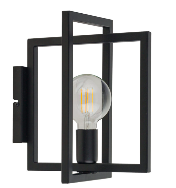 Nowoczesna industrialna lampa ścienna LoftBlock w kolorze czarnym