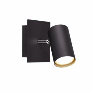 Nowoczesny czarny kinkiet Marley z regulowanym reflektorem