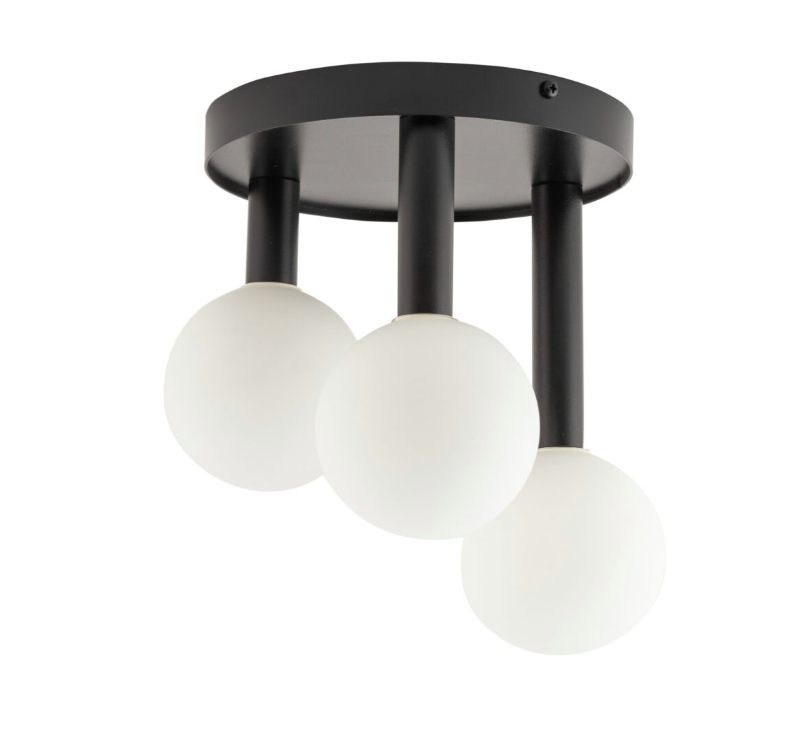 Stylowy plafon sufitowy Brassia 3 z białymi kulami