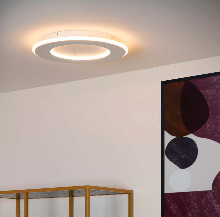 Płaski plafon LED Axelle 24W w okrągłym kształcie z efektem podświetlenia