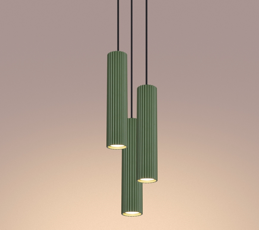 Nowoczesna wisząca lampa Karbon w kolorze zielonym