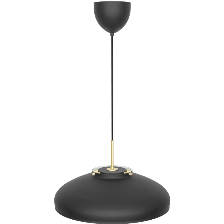 Elegancka czarna lampa wisząca Latif z ozdobnym szklanym kloszem