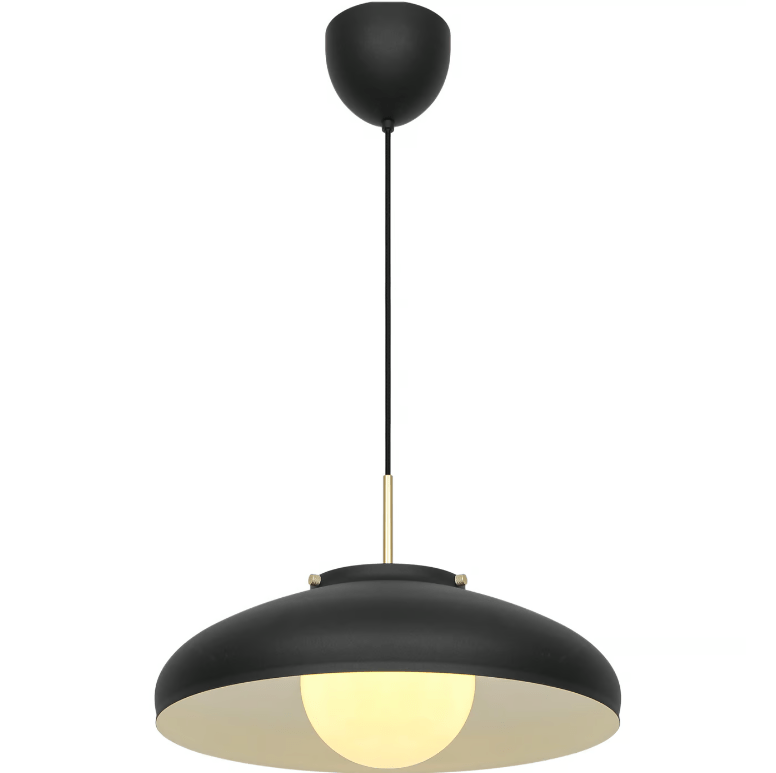 Elegancka czarna lampa wisząca Latif z ozdobnym szklanym kloszem