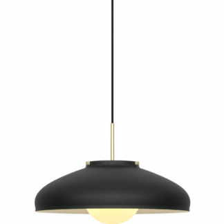 Elegancka czarna lampa wisząca Latif z ozdobnym szklanym kloszem