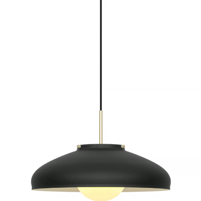 Elegancka czarna lampa wisząca Latif z ozdobnym szklanym kloszem