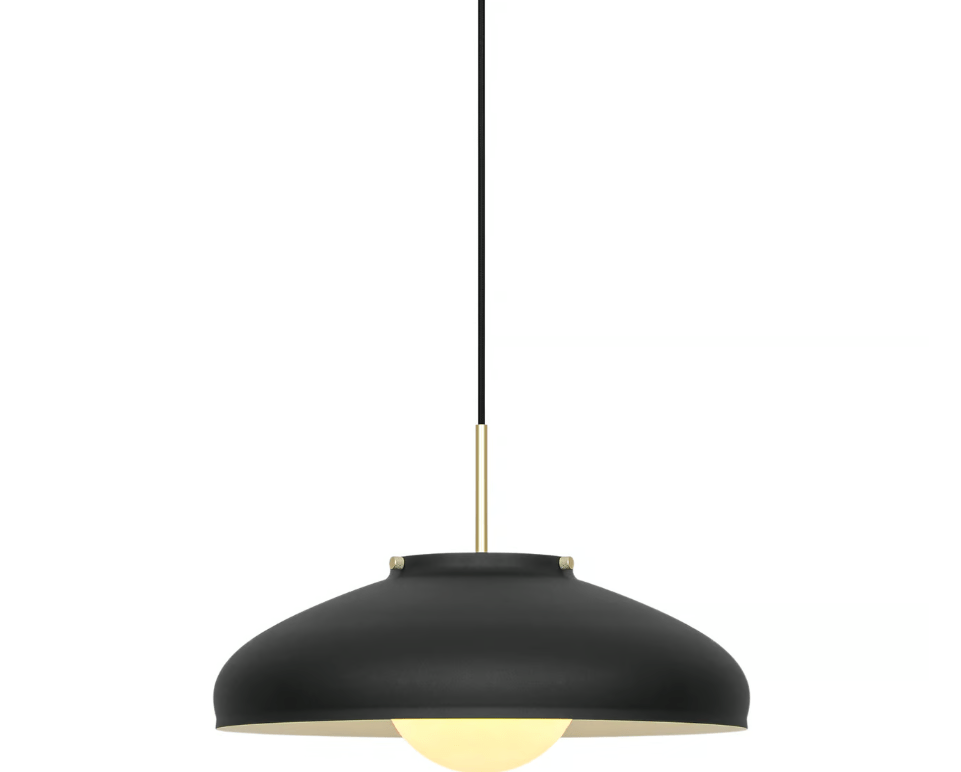 Elegancka czarna lampa wisząca Latif z ozdobnym szklanym kloszem