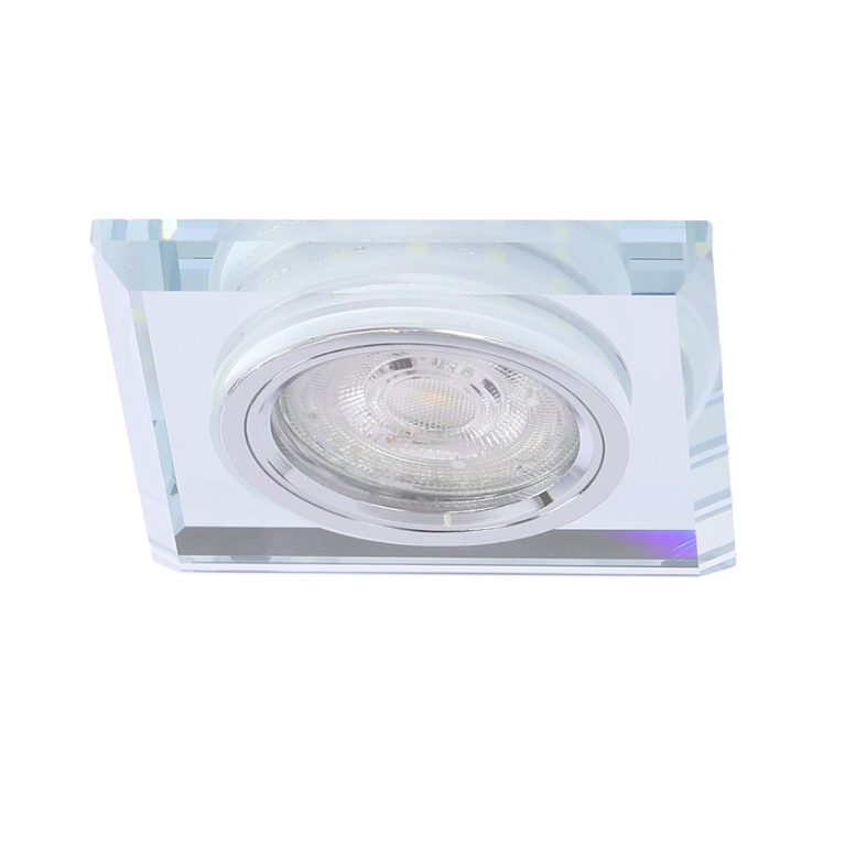 Dekoracyjne kwadratowe oczko LED do zabudowy SS-22 z niebieskim podświetleniem