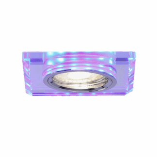 Dekoracyjne kwadratowe oczko LED do zabudowy SS-22 z niebieskim podświetleniem