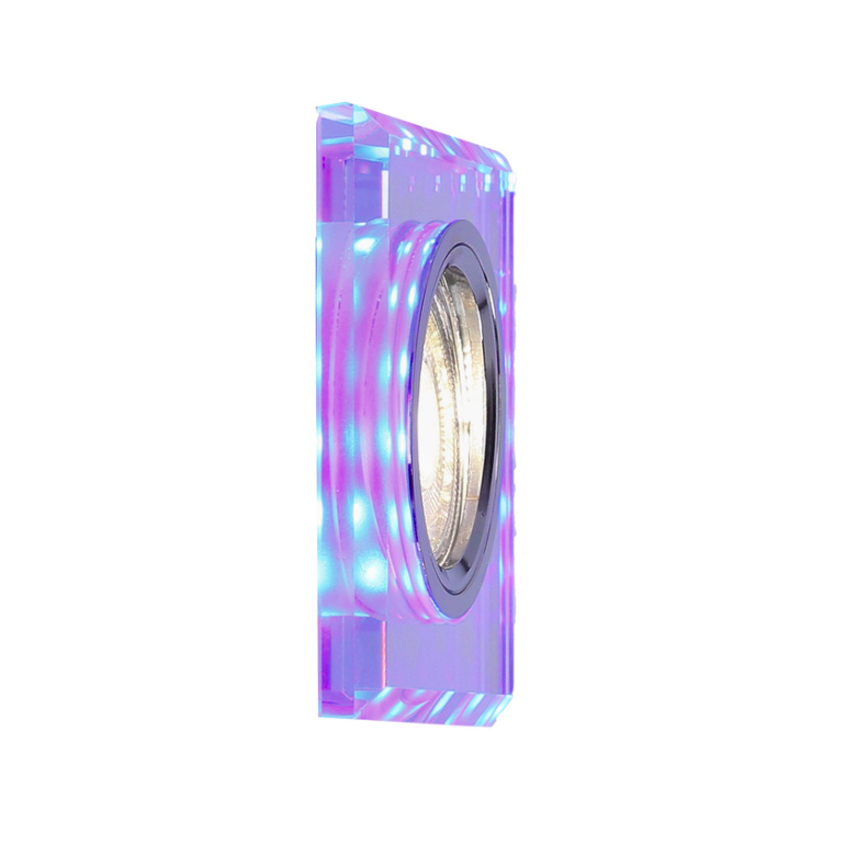 Dekoracyjne kwadratowe oczko LED do zabudowy SS-22 z niebieskim podświetleniem