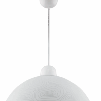 Szklana wisząca lampa do kuchni Lukrecja z dekoracyjnym wzorem