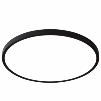 Czarny, płaski plafon California 48 z regulacją barwy światła LED CCT