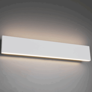 Biały, podłużny kinkiet LED Concha 2x9W