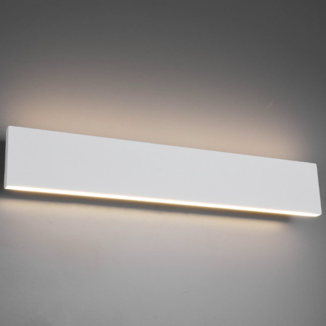 Biały, podłużny kinkiet LED Concha 2x9W