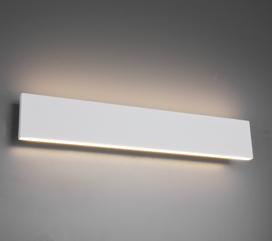 Biały, podłużny kinkiet LED Concha 2x9W