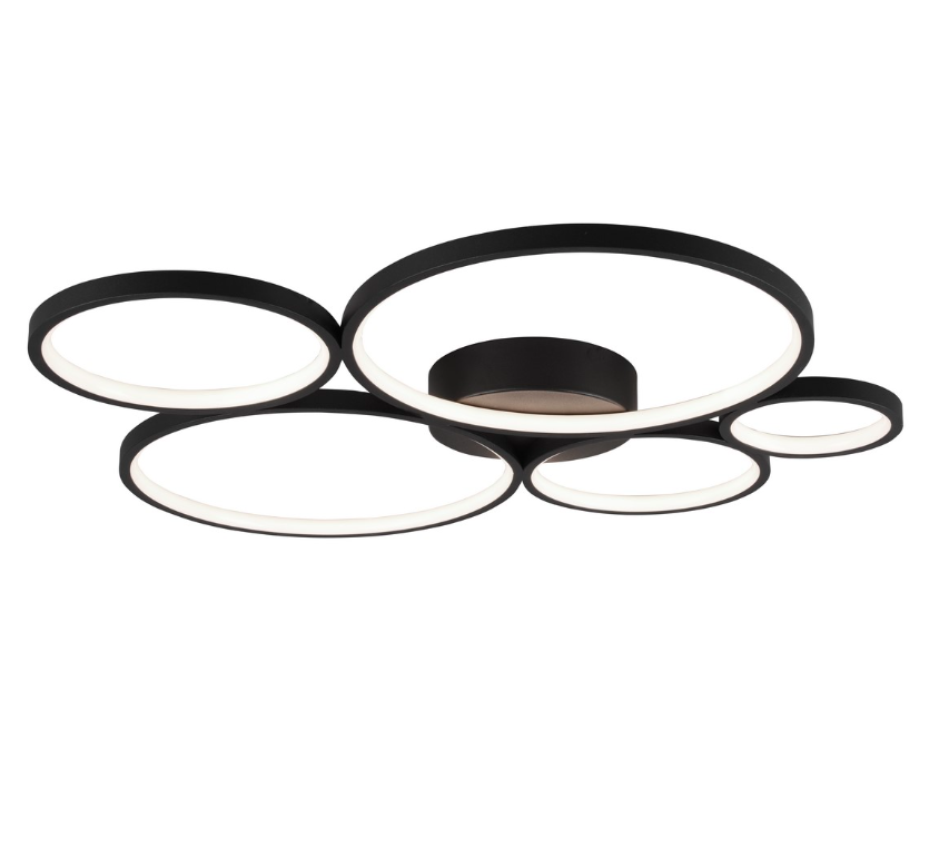 Nowoczesny żyrandol LED Rondo 44W w formie płaskich, świecących pierścieni