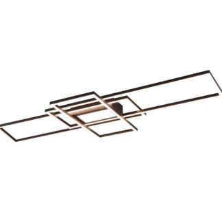 Czarny, płaski żyrandol sufitowy LED Irvine sterowany pilotem