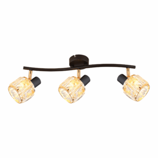 Podłużna sufitowa lampa Dubai z kryształowymi kloszami w stylu glamour